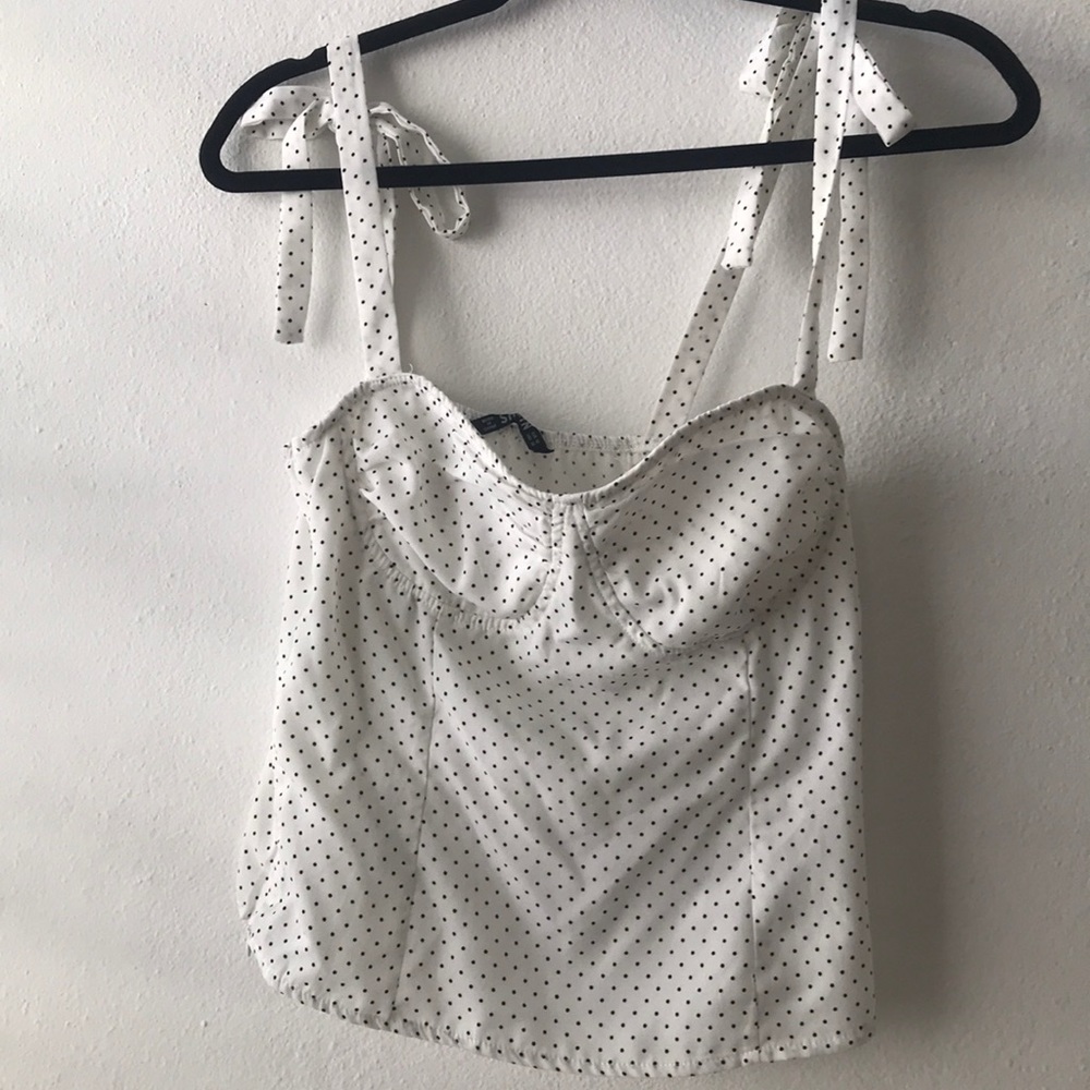 SHEIN Tie Straps Polkadot Top🖤